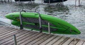 Paddle board rack for dock